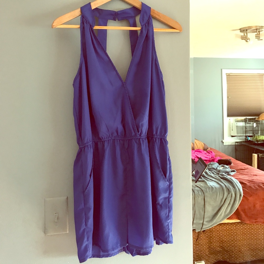 Blue romper with pockets