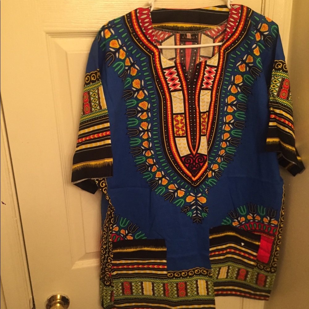 Blue Multicolored Dashiki