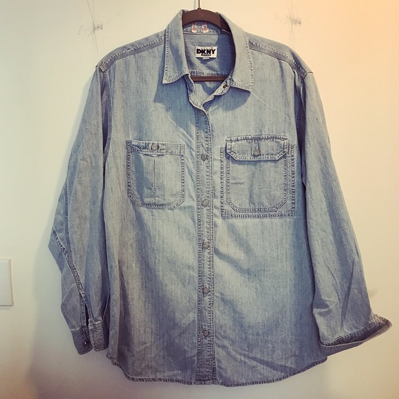 DKNY Tops - Vintage blue DKNY Jeans denim oversized shirt