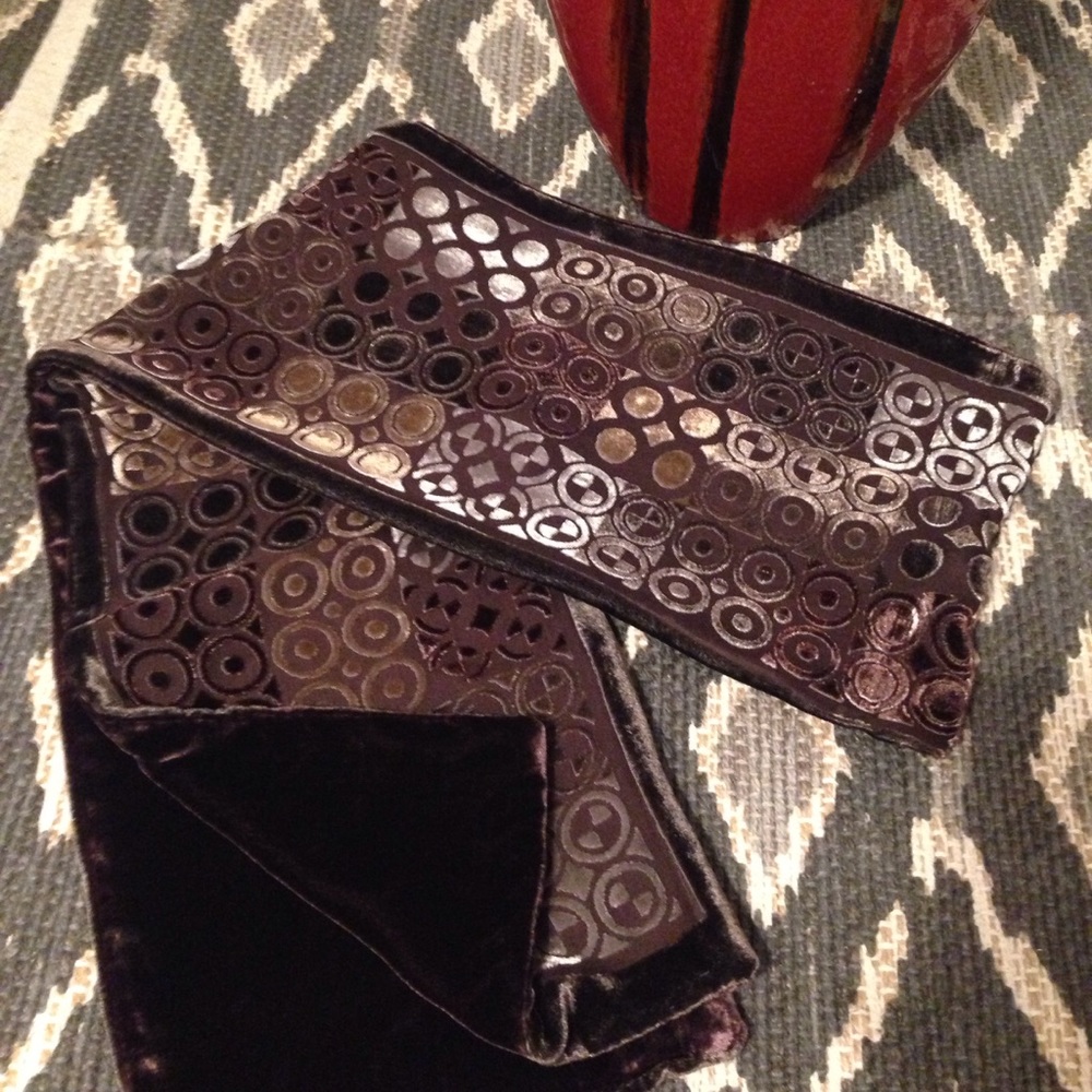 Beautiful Dark Brown Velvet Scarf