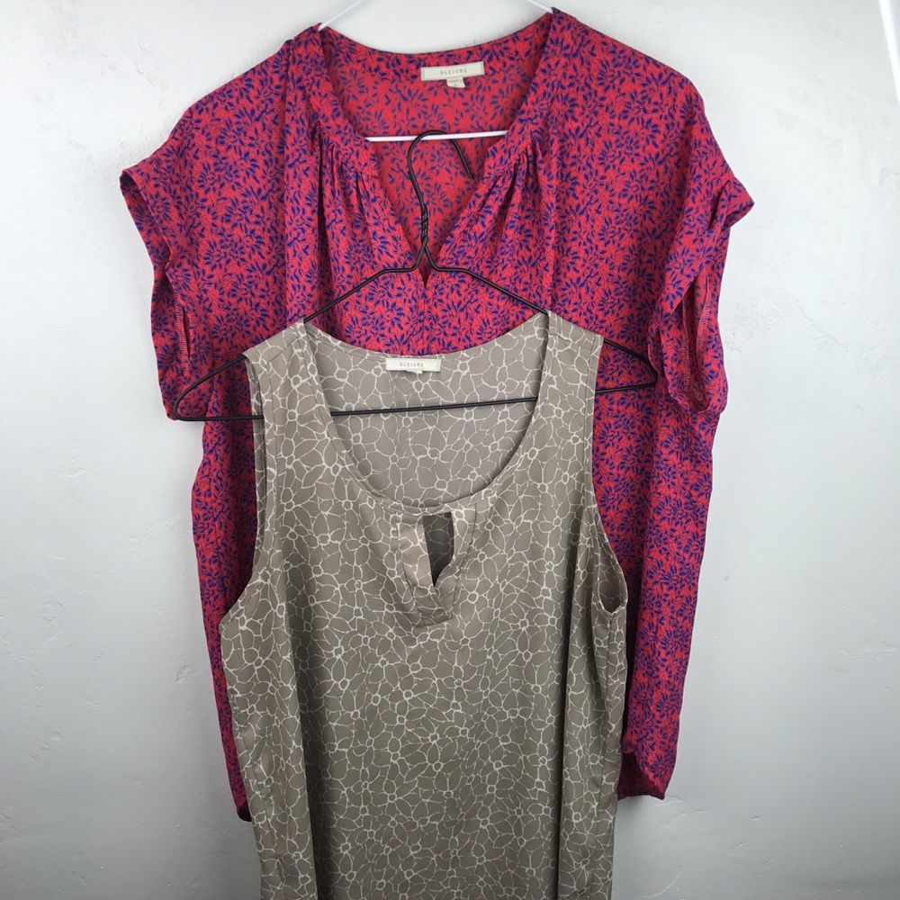 Bundle of 2 Anthropologie Pleione printed blouses