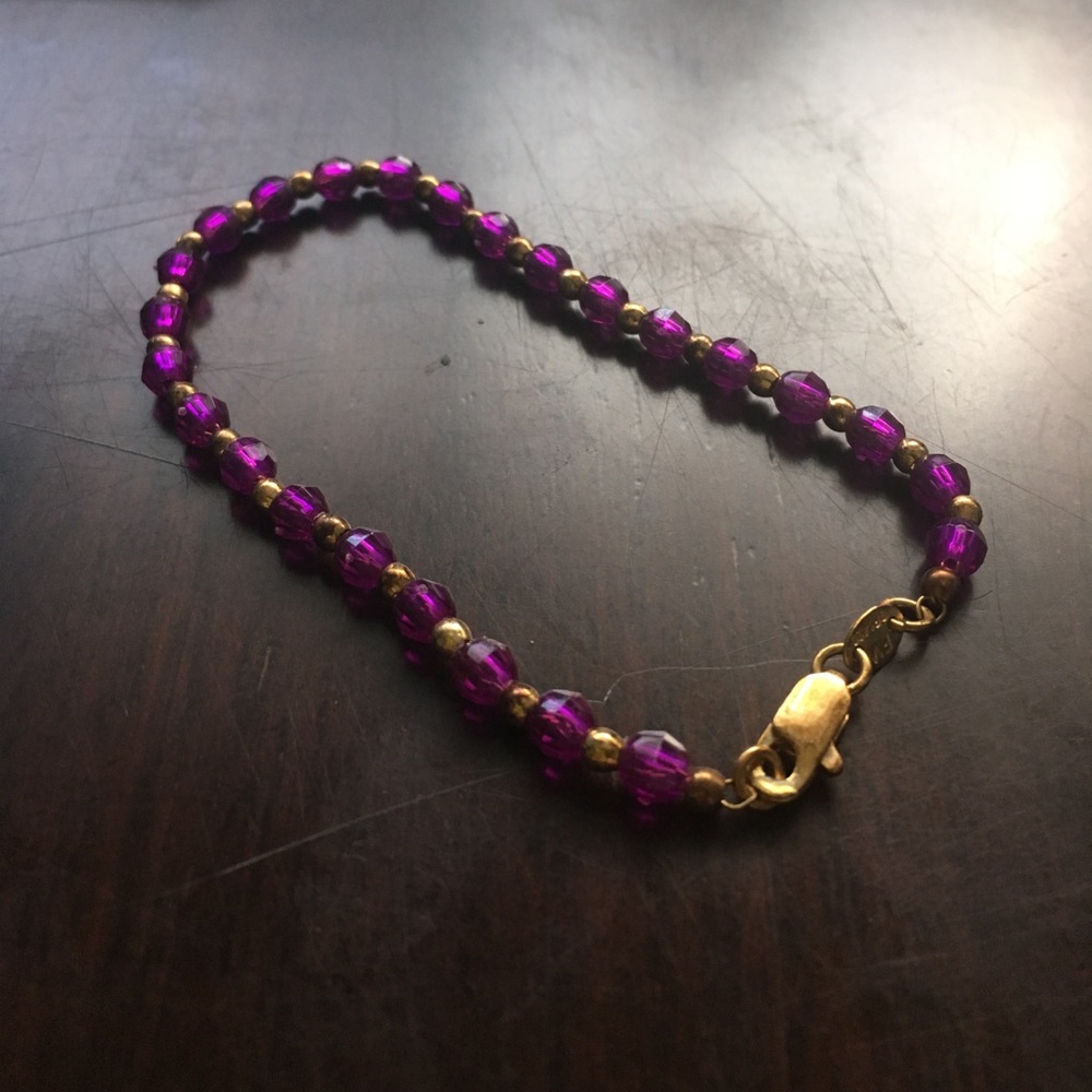 Purple/Gold beaded bracelet
