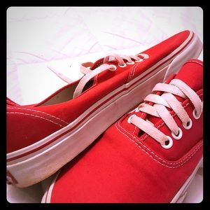 Red Authentic Vans (size 11) (NWOT)