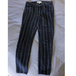 Madewell Embroidered Navy Pants