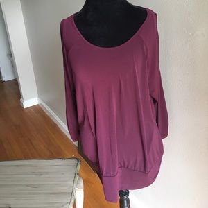 Cold Shoulder wine colored blouse