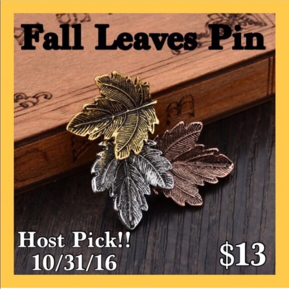 🦉🍂🍁Fall Leaves Brooch/Pin🍁🍂🦉 - Picture 3 of 3