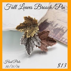 🦉🍂🍁Fall Leaves Brooch/Pin🍁🍂🦉