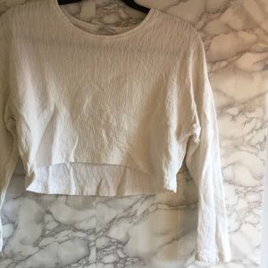 Zara White detailed crop top