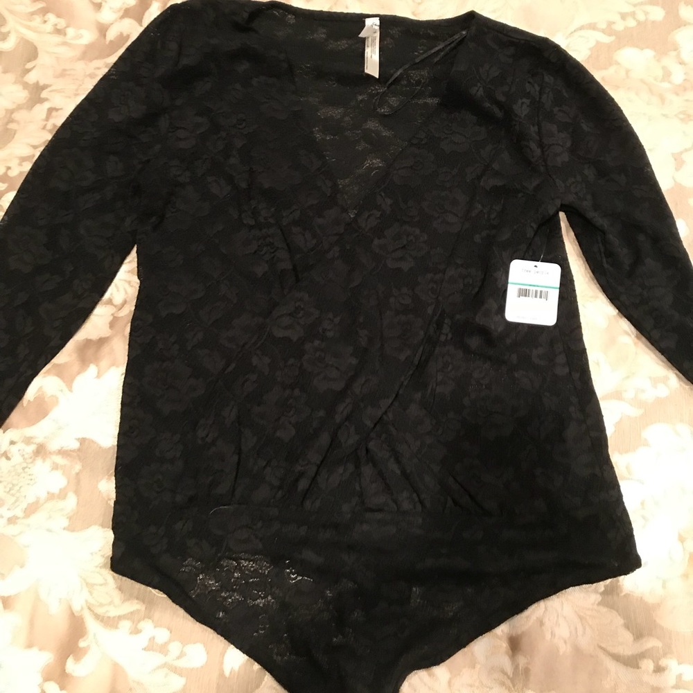 NWT black lace bodysuit