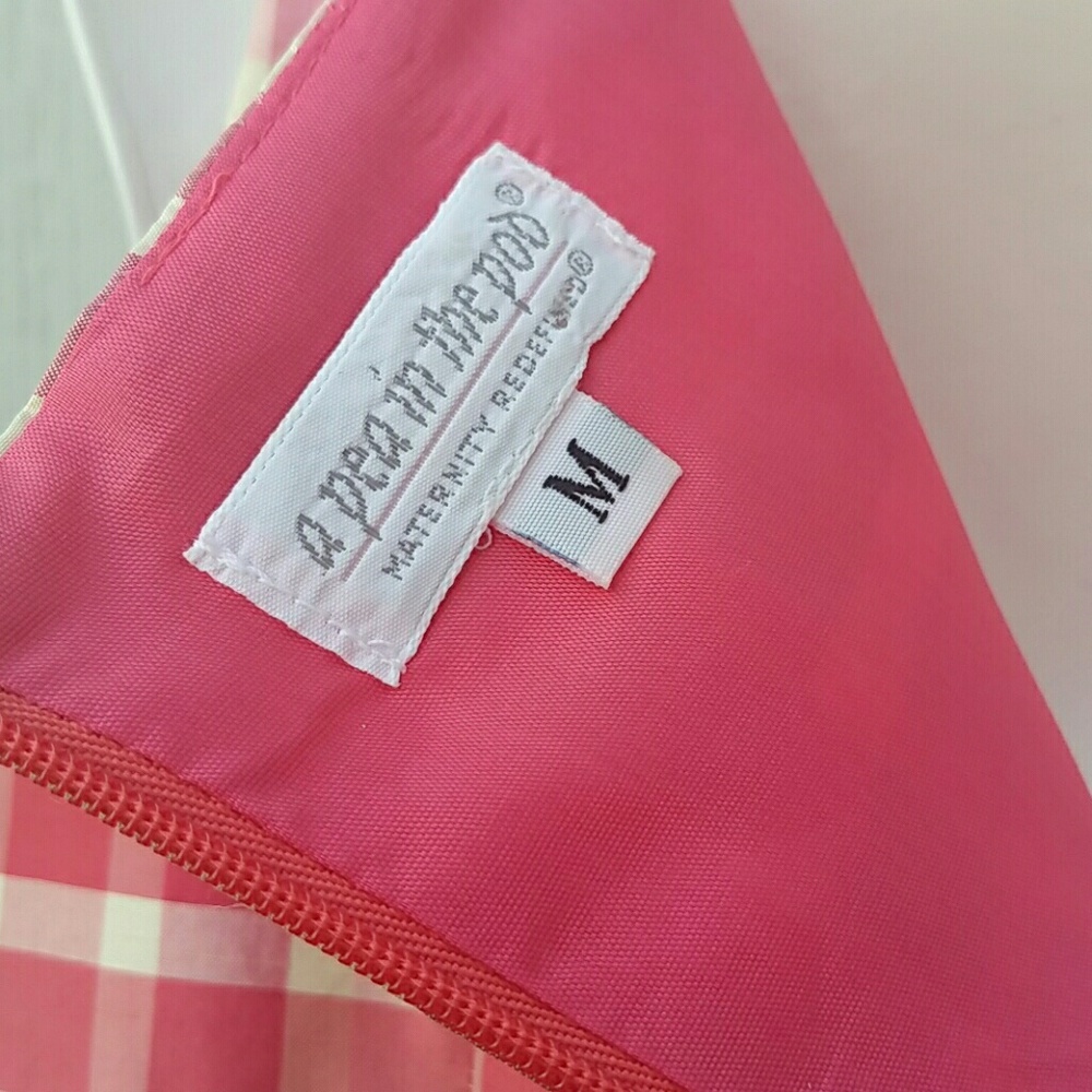 A Pea in the Pod Pink Plaid Taffeta Silk Dress - Picture 4 of 4