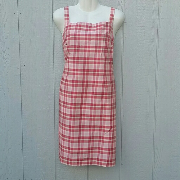 Dresses & Skirts - A Pea in the Pod Pink Plaid Taffeta Silk Dress