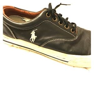 Polo Black Leather Sneakers
