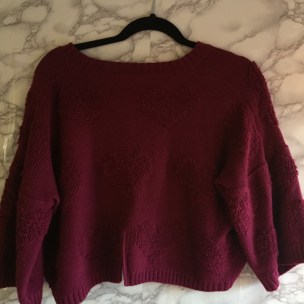 Cropped Rasberry woven sweater top - Picture 4 of 4