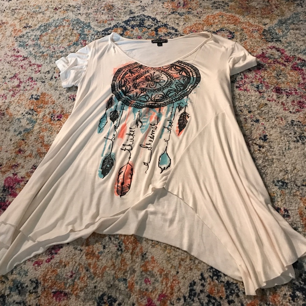 Boho handkerchief hem shirt