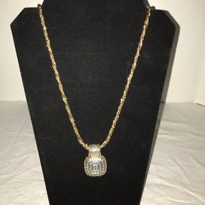 Vintage gold silver signed Monet necklace & slide