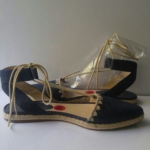 Beautiful Denim and Crochet Espadrilles