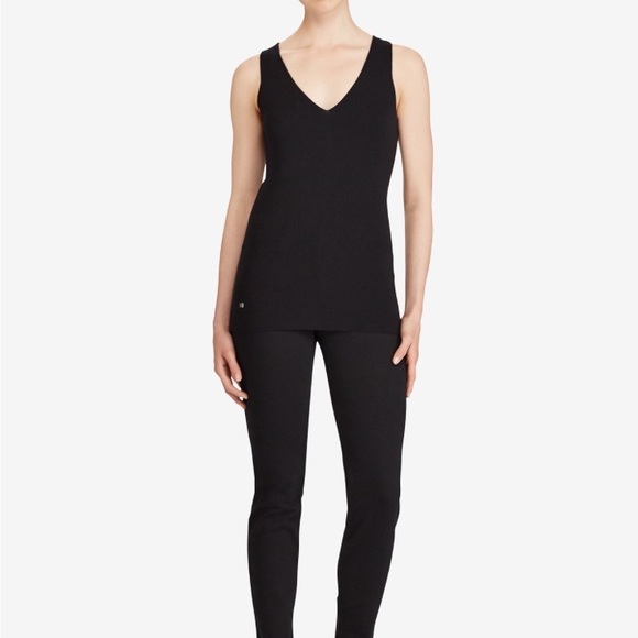 Ralph Lauren V-Neck Sweater Tank Black XS - Picture 1 of 3
