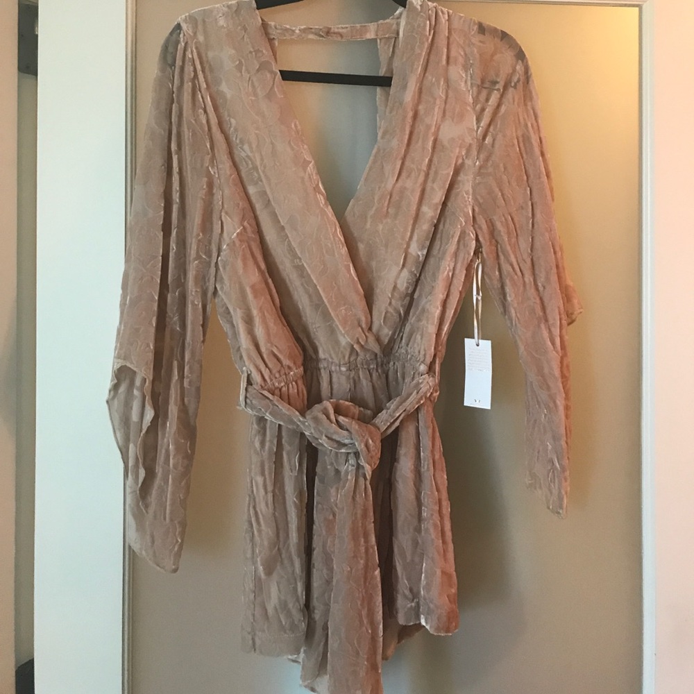 Revolve Winston White Florentine Velvet Romper XS