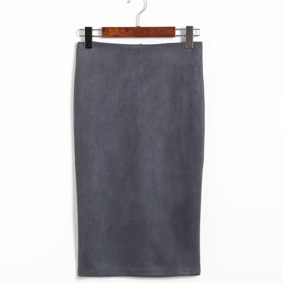 NWOT Faux Suede Midi Skirt in Various Colors - Picture 5 of 8