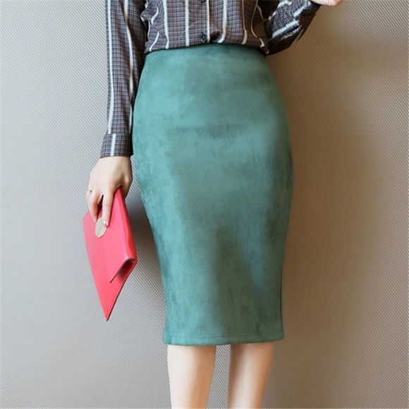 NWOT Faux Suede Midi Skirt in Various Colors - Picture 6 of 8