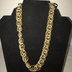Heavy, gold tone chain necklace