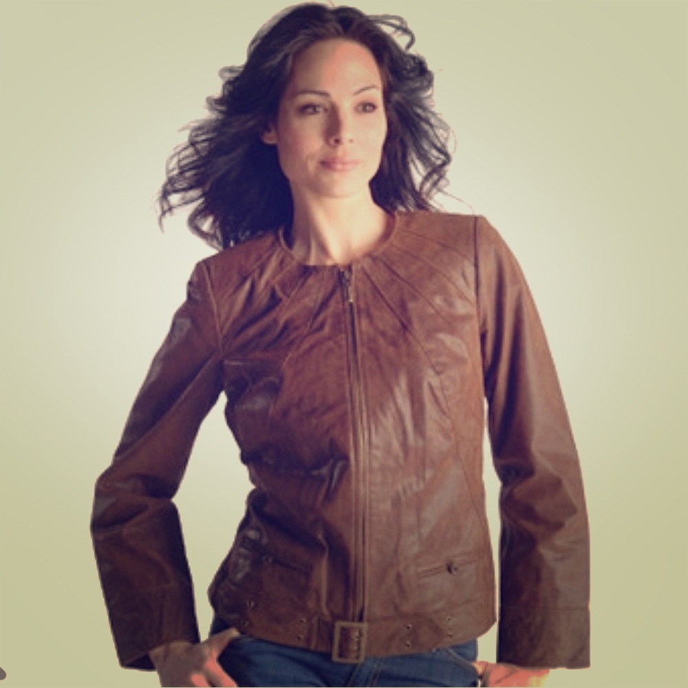 Bradley Bayou Antique Leather Zip Front Jacket