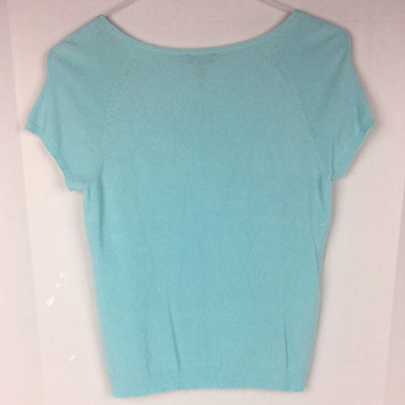 Talbots Short-Sleeved Blue Sweater 💜 HP 3x - Picture 2 of 3