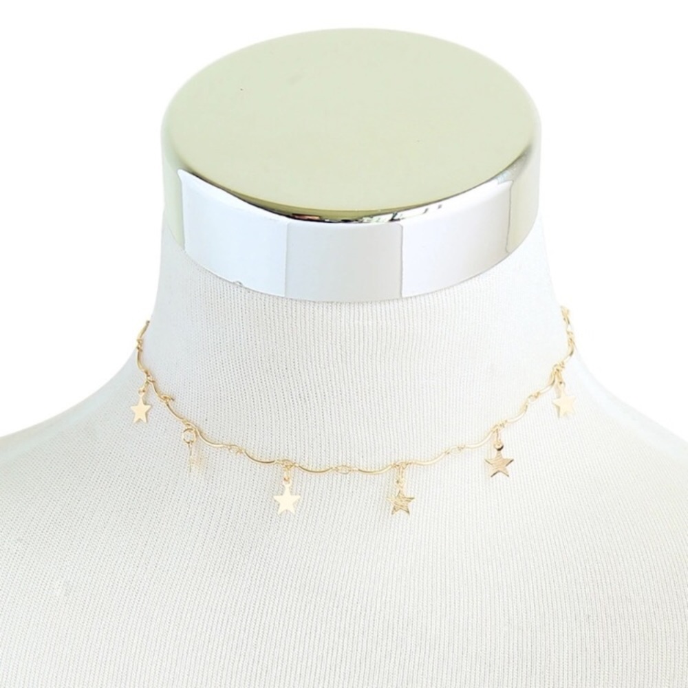 🛍⚠️MEGA SALE New🎉 Gold Stars Choker• boho style - Picture 3 of 5