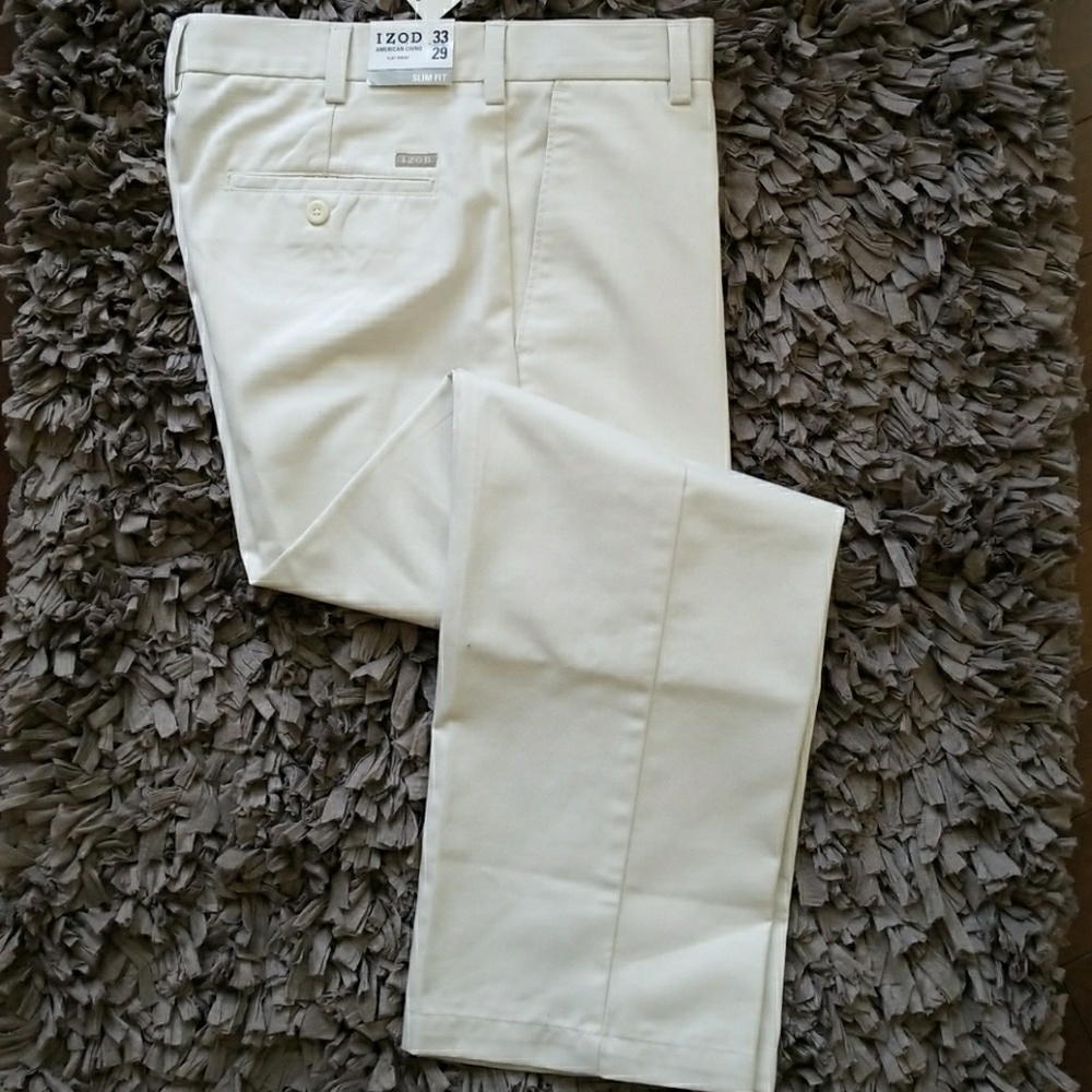 IZOD Slim Fit Wrinkle Free Flat American Chino