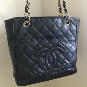 Chanel Black Caviar Leather Petite Tote AUTHENTIC