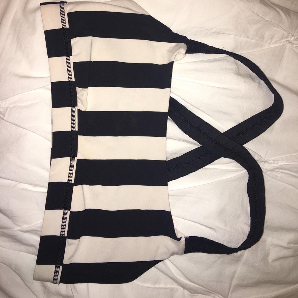 Lululemon black/white striped bra