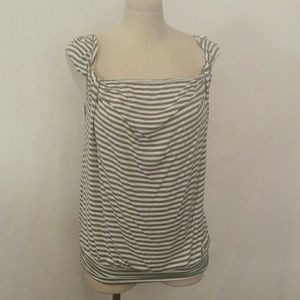 Max studio striped tank top knit shirt Grey M S
