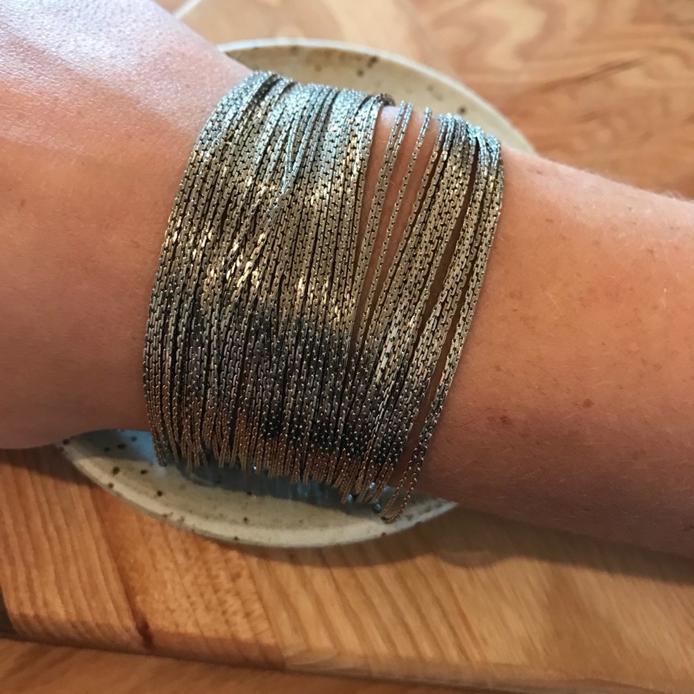 Multi-chain Silver Cocktail Bracelet