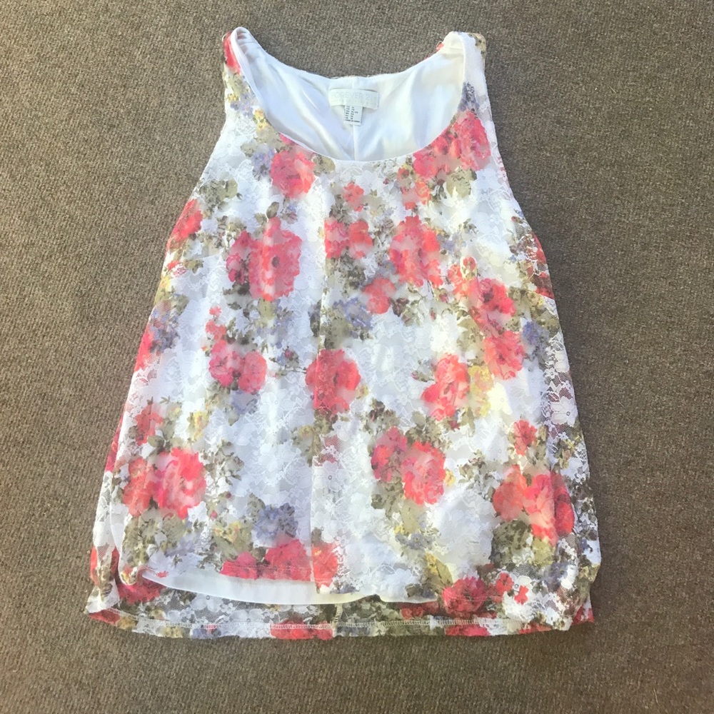 FOREVER 21 FLORAL TANK
