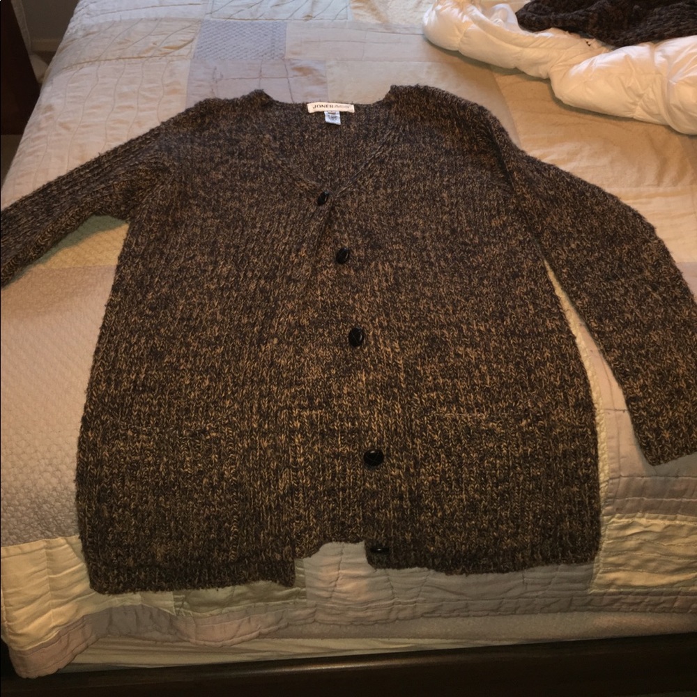 Brown button up sweater