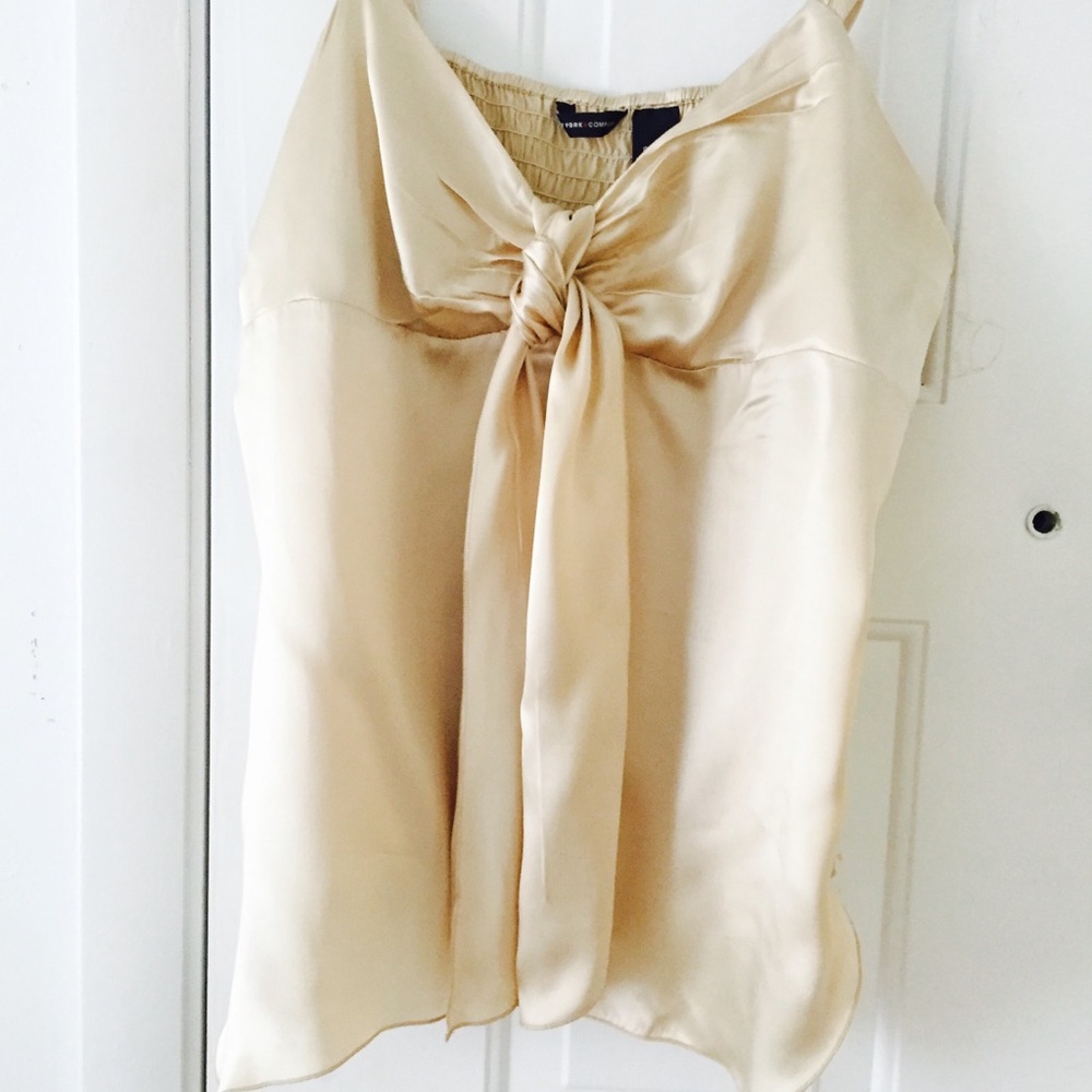 Silk gold holiday shirt size 14.