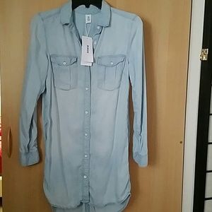 H&M  long denim shirt