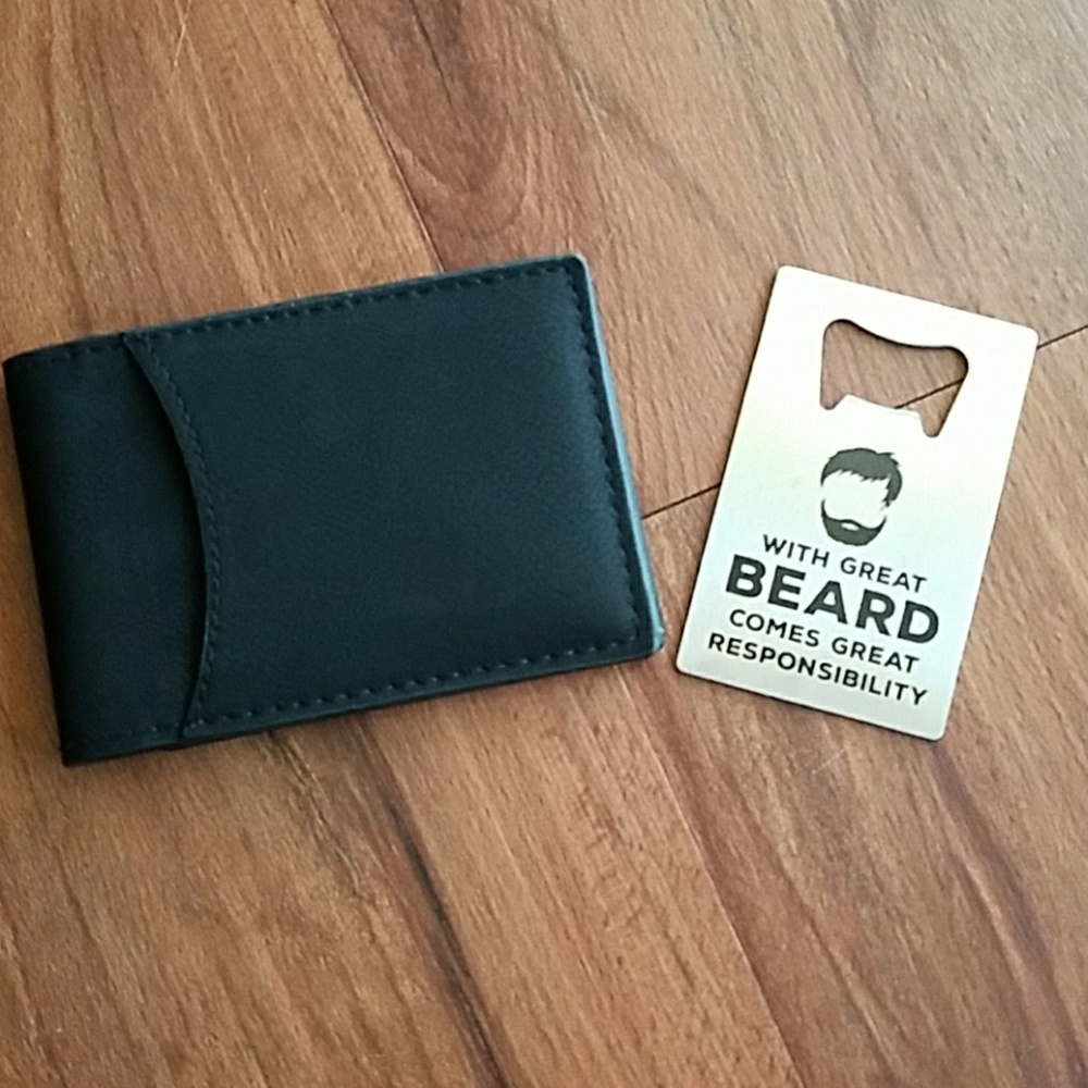 Leather wallet with bottle opener