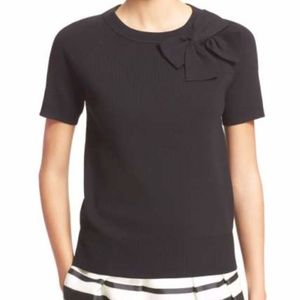 Kate Spade NY Short Sleeve Bow Sweater (black)