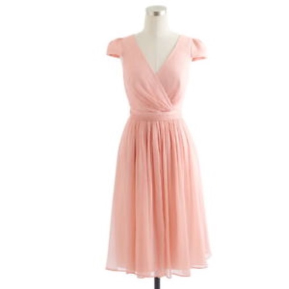 J. Crew Mirabelle Silk Dress in Misty Rose
