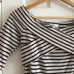 Stripped off the shoulder one piece