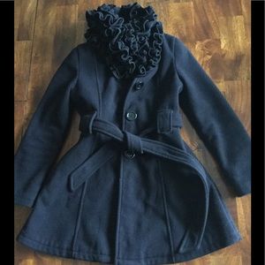 Girls size 7/8 black winter dressy coat