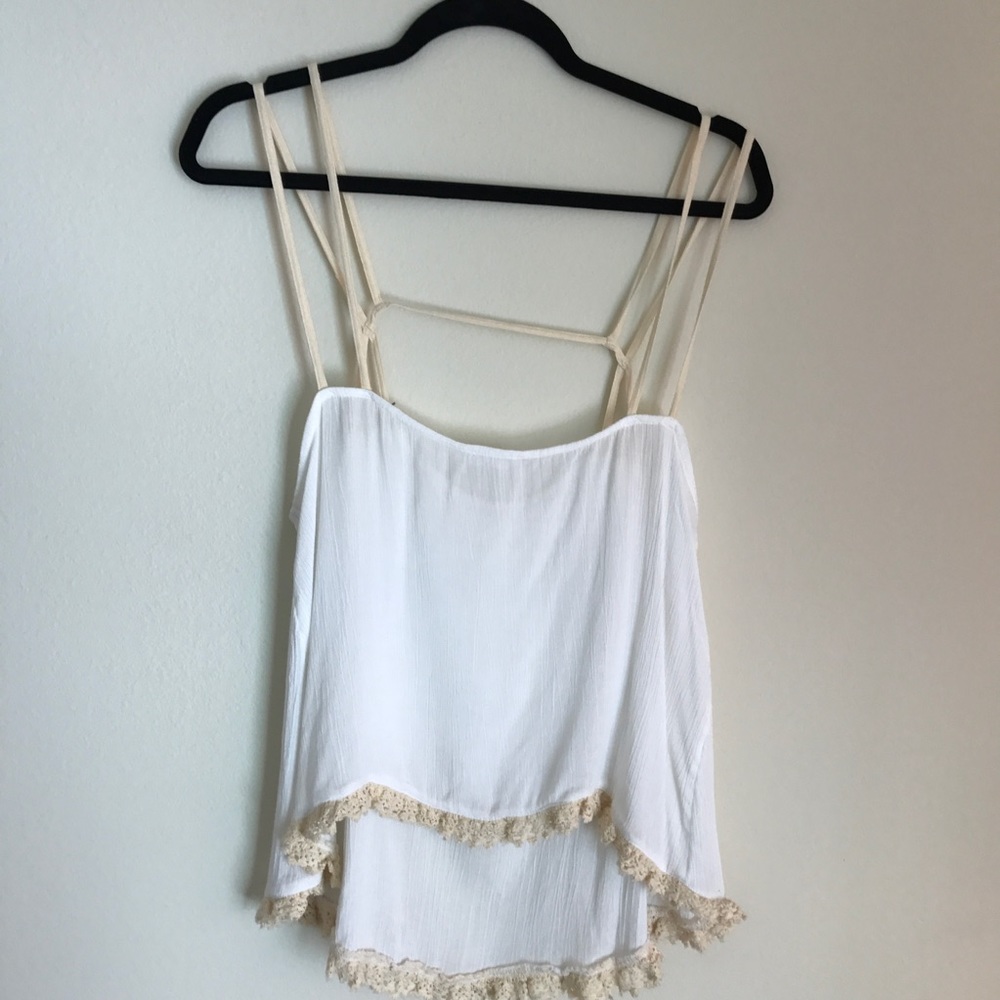 Free people White loose Tank top