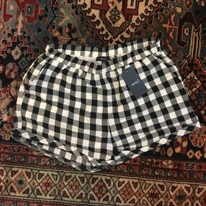 Black and white gingham shorts