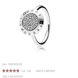 Pandora signature ring, sterling silver size 8