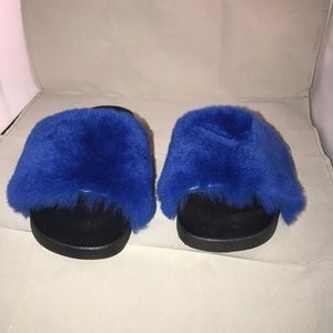 Duckie Confetti rabbit fur slides
