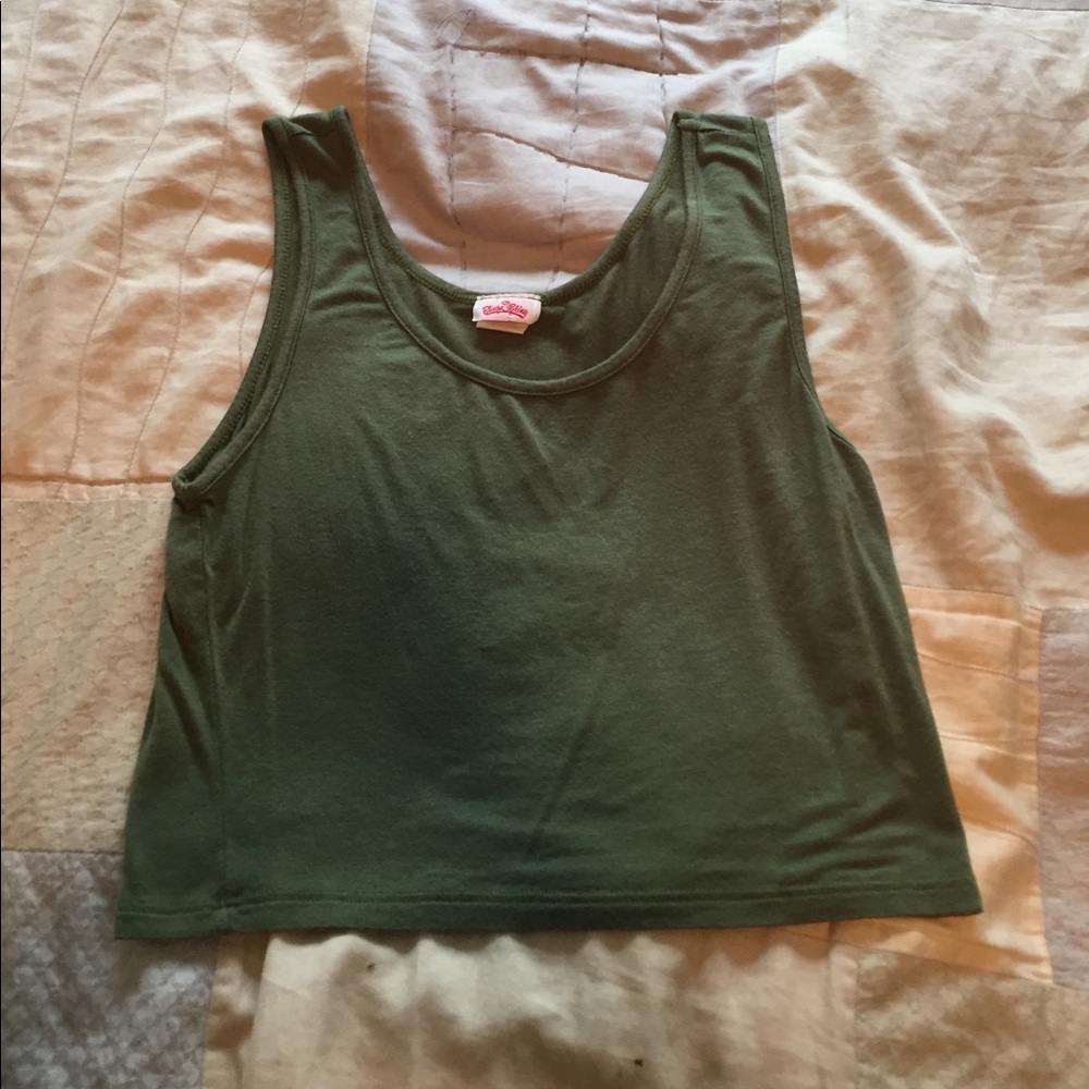 green tank top