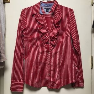 Tommy Hilfiger red stripped Collared shirt S/P