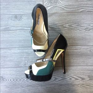 Charles David Pleather Peep Show 5" Heels.