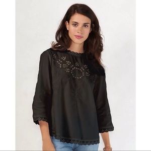 Lauren Conrad embroidered top small black